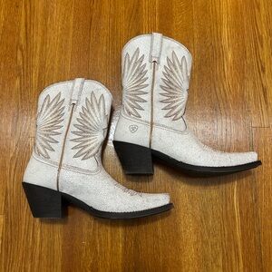 Ariat White and Brown Heeled Boots